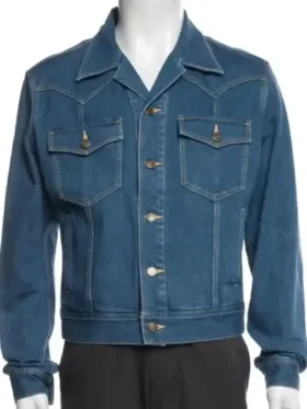 The Voice S29 John Legend Denim Jacket view look showing denim texture, collar, and relaxed fit