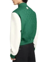 The Voice S29 John Legend Green Varsity Jacket back view showing rear structure, sleeve shape, and varsity fit