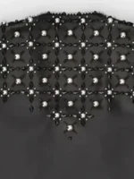 The Voice S29 Kelly Clarkson Bead Embellished Vest design view showing bead embellishments and fabric detail