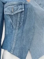 The Voice S29 Kelly Clarkson Denim Jacket close-up view showing denim texture and stitching