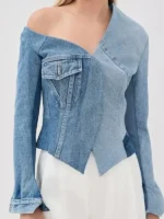 The Voice S29 Kelly Clarkson Denim Jacket view look showing full shape and clean denim style
