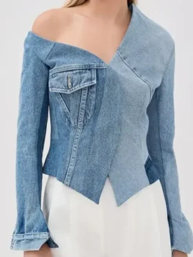 The Voice S29 Kelly Clarkson Denim Jacket view look showing full shape and clean denim style