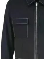 The Voice S29 Lucas West Flap Pocket Jacket close-up view showing flap pocket detail, stitching, and fabric texture