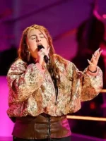 The Voice S29 Mikenley Brown Bomber Jacket view look showing brown color, bomber shape, and casual fit