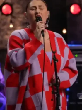 The Voice S29 Mikenley Oversized Cardigan front view showing clean design and soft fit