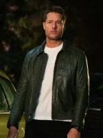 Tracker S03 Justin Hartley Green Leather Jacket outfit look