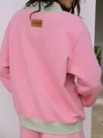 Two Tone Classic Mockneck Sweatshirt back look showing rear design, mockneck collar, and relaxed shape