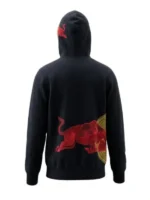 Vintage Red Bull Big Embroidered Logo Racing Hoodie back view look showing large embroidered logo and hood