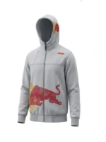 Vintage Red Bull Big Embroidered Logo Racing Hoodie front view showing hood, front structure, and sporty fit