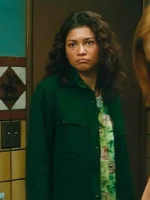 Zendaya Euphoria S03 Green Shirt Jacket front view
