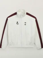 Full front profile highlighting the relaxed high fashion drape of the Adidas x Willy Chavarria Woven Jacket.
