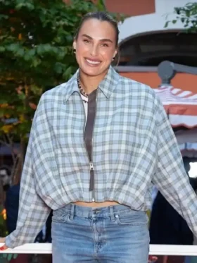 A standalone presentation of the vibrant Roland Garros Aryna Sabalenka Jacket layout.