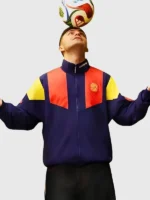 A front view of the high performance Backyard Legends 2026 Pedri Jacket.