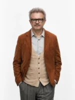 Berlin Tristan Ulloa Brown Blazer in brown suede with viscose lining, lapel collar, button closure, two outside waist one chest and one inner pocket