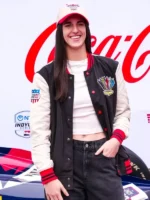 A premium standalone presentation profile of the sharp Caitlin Clark Indianapolis Racing Jacket.