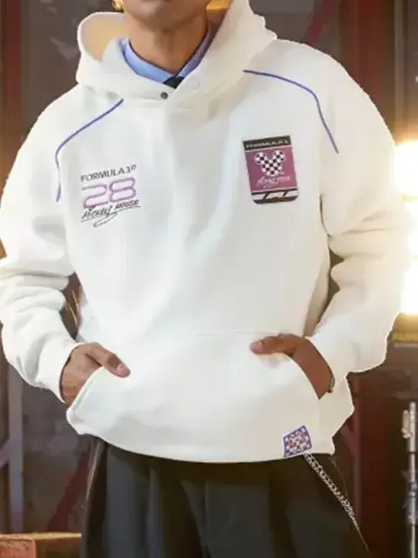 The essential off white Disney x Formula 1 Mickey Mouse Hoodie from the velocity collection.