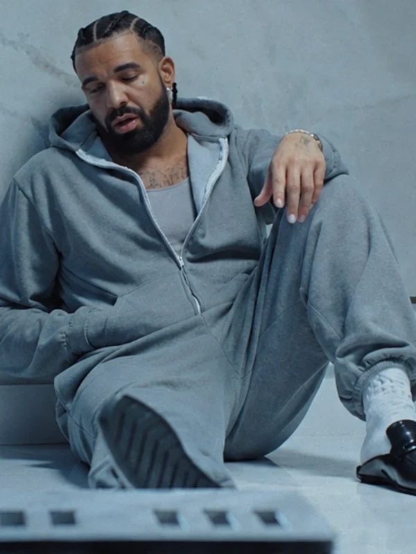 Drake Janice STFU Tracksuit The essential Drake Janice STFU Tracksuit in a high density grey fleece construction.