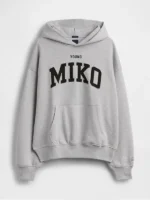 A front view of the Gap Young Miko Heavyweight Logo Hoodie in a classic grey.