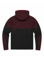 The back profile of the Gymshark Onyx 5.0 Seamless Hoodie in a striking crimson red.