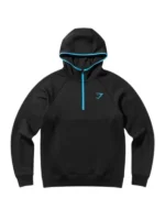 A front view of the Gymshark Onyx 5.0 Seamless Hoodie in a sleek performance cut.