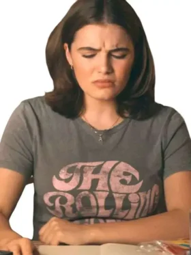 A premium standalone profile of the heather grey Hannah Wells Off Campus Grey T Shirt.