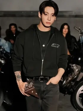 The standalone Jung Kook Calvin Klein Hoodie showcasing its classic athletic shape.