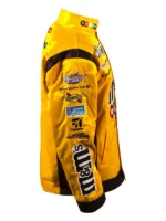 The right profile view of the bright Kyle Busch Joe Gibbs Yellow NASCAR Jacket.