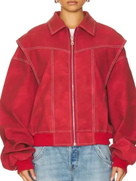 A premium profile view of the standalone Lioness Vista Bomber Jacket.