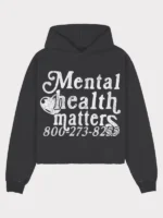 The timeless black color variation of the comfortable Mental Health Matters Hoodie.