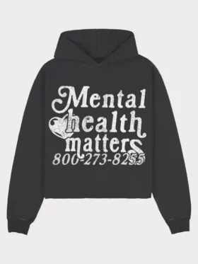 The timeless black color variation of the comfortable Mental Health Matters Hoodie.