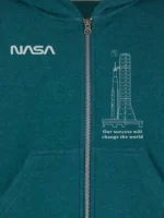 NASA ARTEMIS Launch System Youth Jacket with fleece fabric, soft lining, hooded collar, and zipper closure