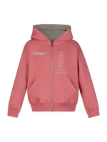 NASA ARTEMIS Launch System Youth Jacket front view with fleece fabric, hooded collar, zipper, and rib cuffs