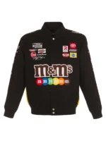 A premium front profile of the sleek Nascar Kyle Busch JH Design Black Jacket.