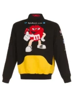 The full back view of the Nascar Kyle Busch JH Design Black Jacket showing major sponsorship details.