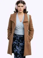 Front profile presentation of the classic Off Campus Hannah Wells Brown Wool Coat.