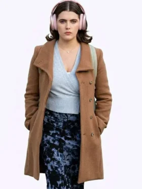 Front profile presentation of the classic Off Campus Hannah Wells Brown Wool Coat.