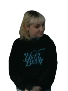 A premium standalone profile view of the Off Campus Jules Logan Black Hoodie.