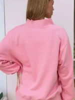 The clean back profile of the structured Summerland Varsity Mockneck Sweatshirt.