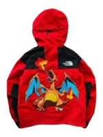 Clean back profile presentation of the structured Pokemon x The North Face Mountain Jacket.