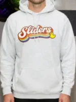 The casual grey color option of the Mike Tyson Rainbow Sliders Hoodie.