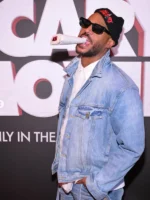 The clean promotional display view of the structural Scary Movie 6 Marlon Wayans Denim Jacket.