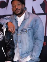 Full front view highlighting the crisp tailored stitch work of the Scary Movie 6 Marlon Wayans Denim Jacket.