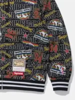 A premium front view of the Supreme Denver Nuggets Black Hoodie with bold text printing.