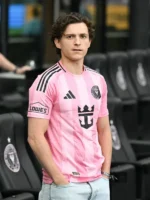 Side profile display highlighting the lightweight athletic construction of the Tom Holland Inter Miami Jersey.