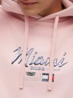 Front layout view highlighting the chest branding on the Tommy Hilfiger Cadillac F1 Miami Hoodie.