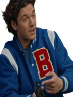 The updated 2026 season layout of the Belmont Cameli Blue Varsity Jacket.