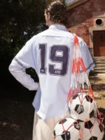 Full rearview focusing on the detailed typography of the Umbro LC23 World Cup 2026 England Italia Shirt.