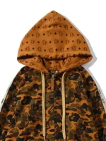 front view highlighting the premium graphic print layout of the Unisex MCM Bape Hoodie.