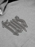Clean layout showcasing the relaxed boxy silhouette of the TMS Grey Hoodie.