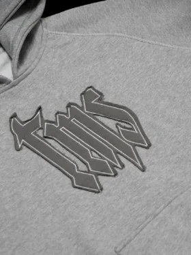 Clean layout showcasing the relaxed boxy silhouette of the TMS Grey Hoodie.